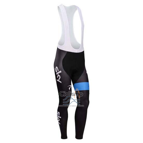 Sky Ropa Ciclismo Culotte Largo 2014 Mangas Largas Blanco y Azul